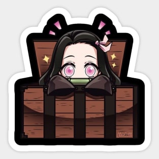 Nezuko is scared Sticker